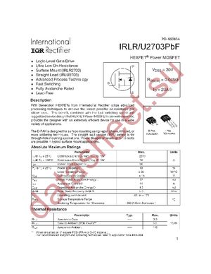 IRLU2703PBF datasheet  